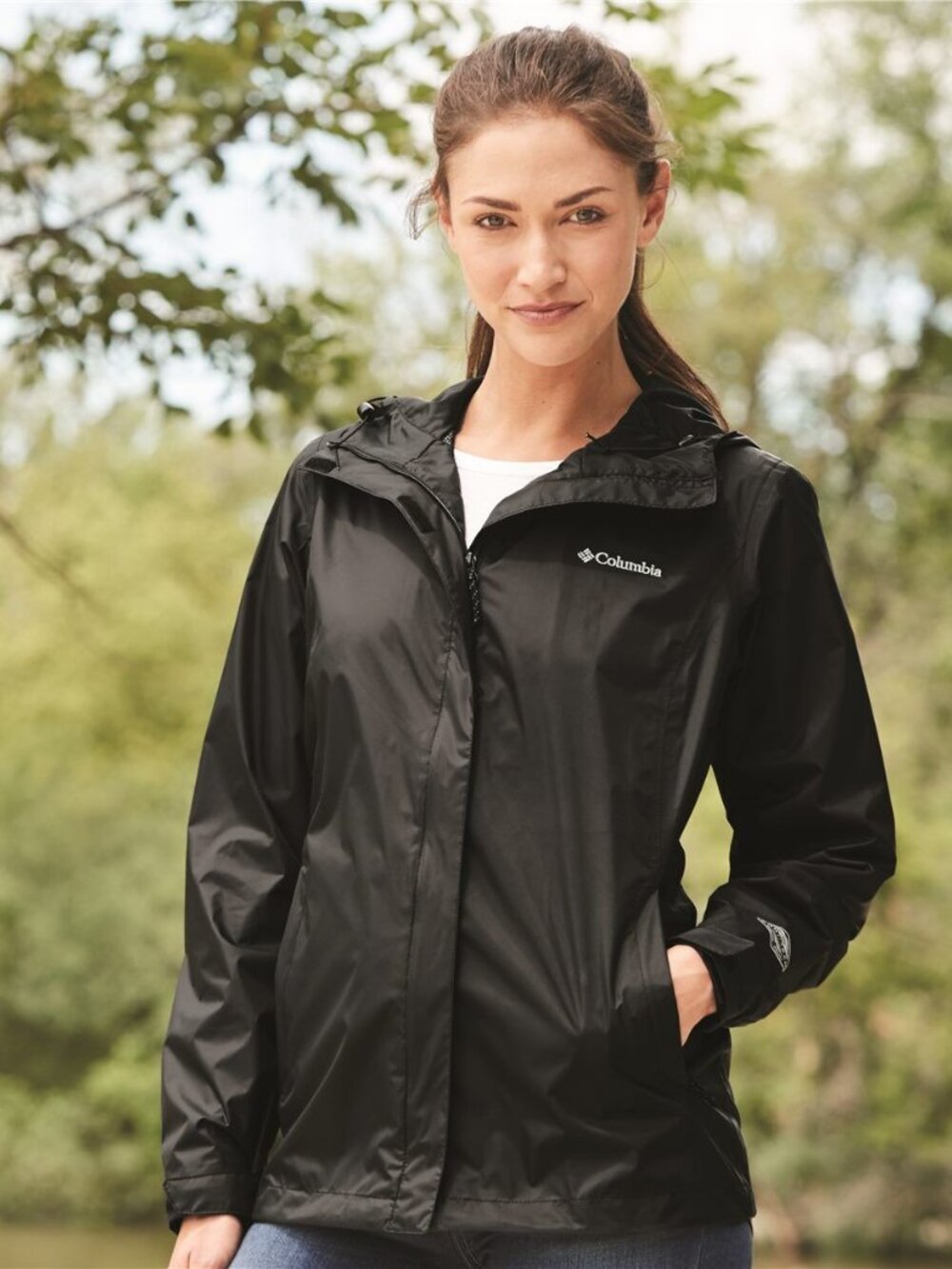 Columbia Women's Arcadia II Waterproof Rain Jacket - Black, Size Medium